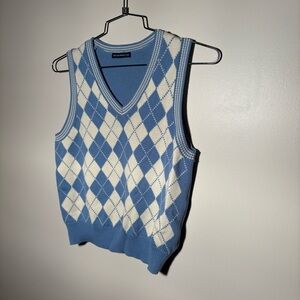 Brandy Melville Light Blue Argyle Sweater Vest